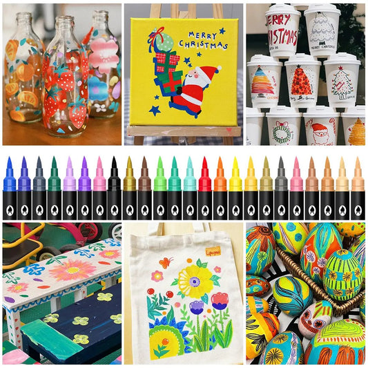 🎨Last Day 🔥 Dual Tip Acrylic Paint Pen Marker - 24/48/72/120 Colors