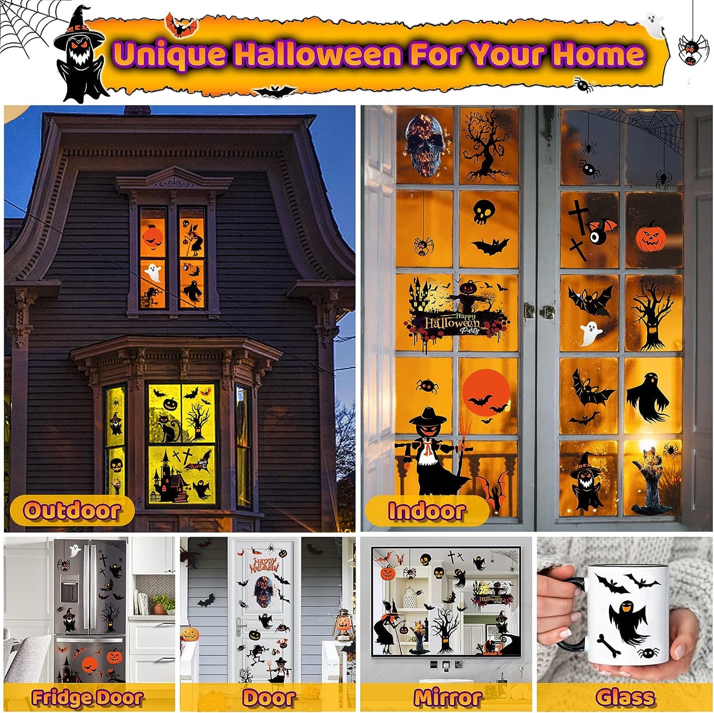 Halloween window stickers static decorative stickers