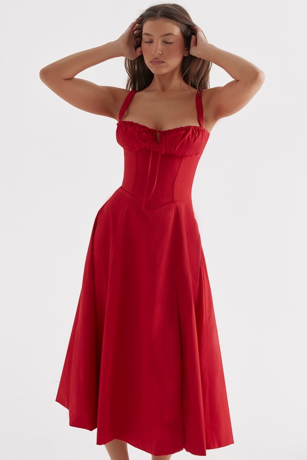 PRINT BUSTIER SUNDRESS