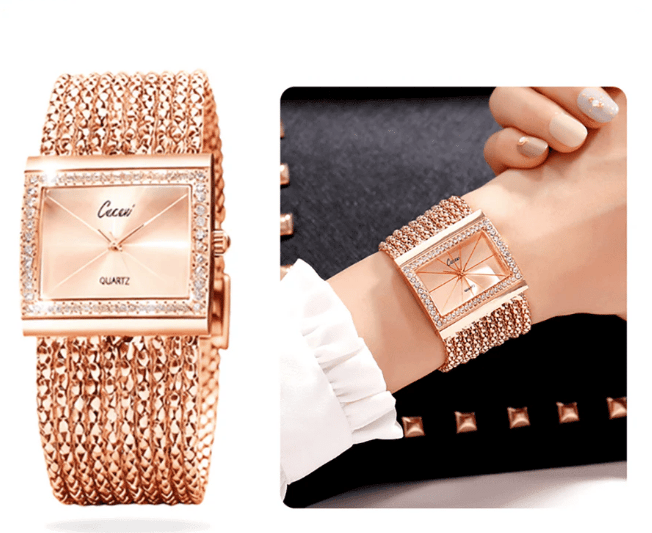 🎄🎁Christmas Special Offer: 50% OFF💥Ladies Rhinestone Quartz Square Watch