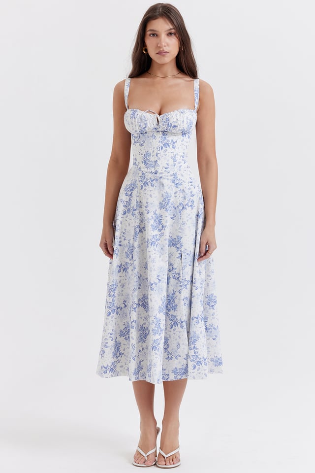 PRINT BUSTIER SUNDRESS